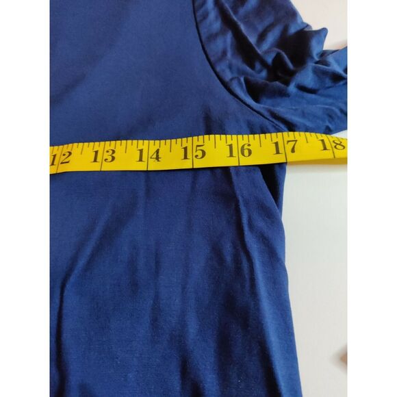 Miin Chico Top Blouse Long Sleeve Scoop Neck Blue Womens Size Small - Picture 8 of 10